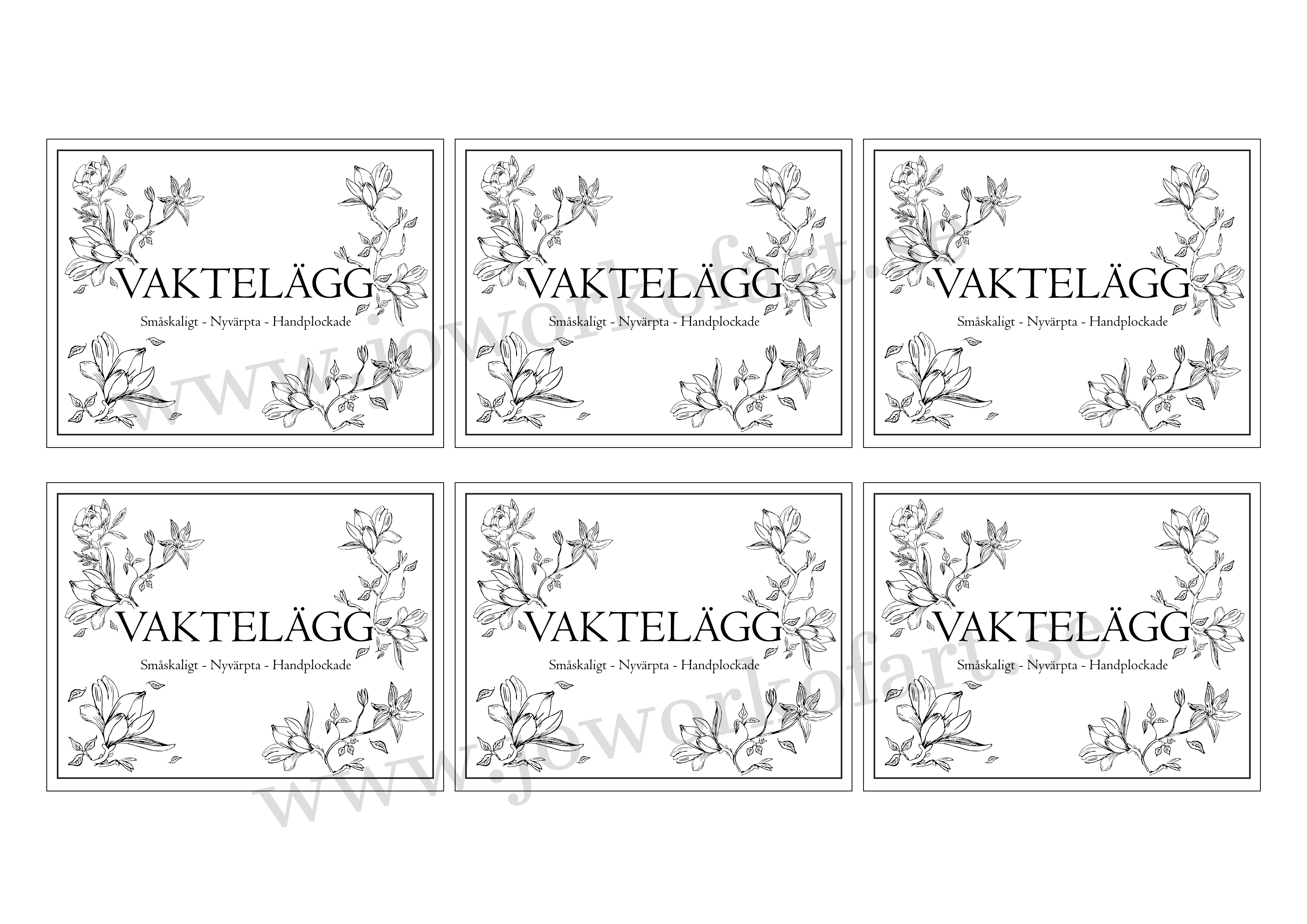 Etikett till vaktelägg "Storblommigt", 9x7cm (Digital produkt) - 3