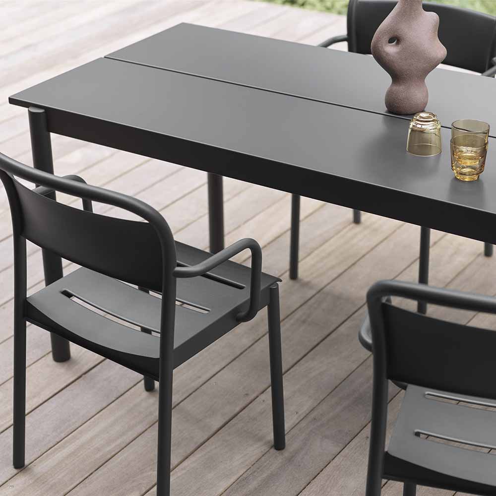 Linear Bord 140x75 cm (Stål) Antracite Black - I lager - 2