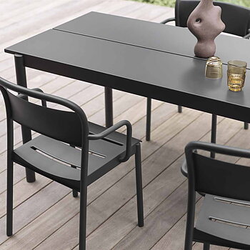 Linear Table 140x75 cm (Steel) Antracite Black - In stock