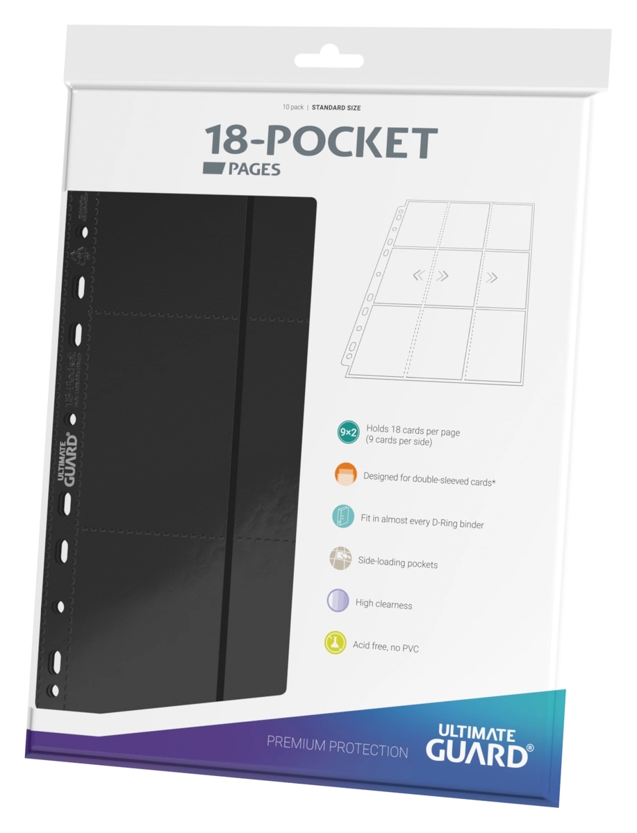 Ultimate Guard: 18-Pocket Pages Side-Loading (10) - Black