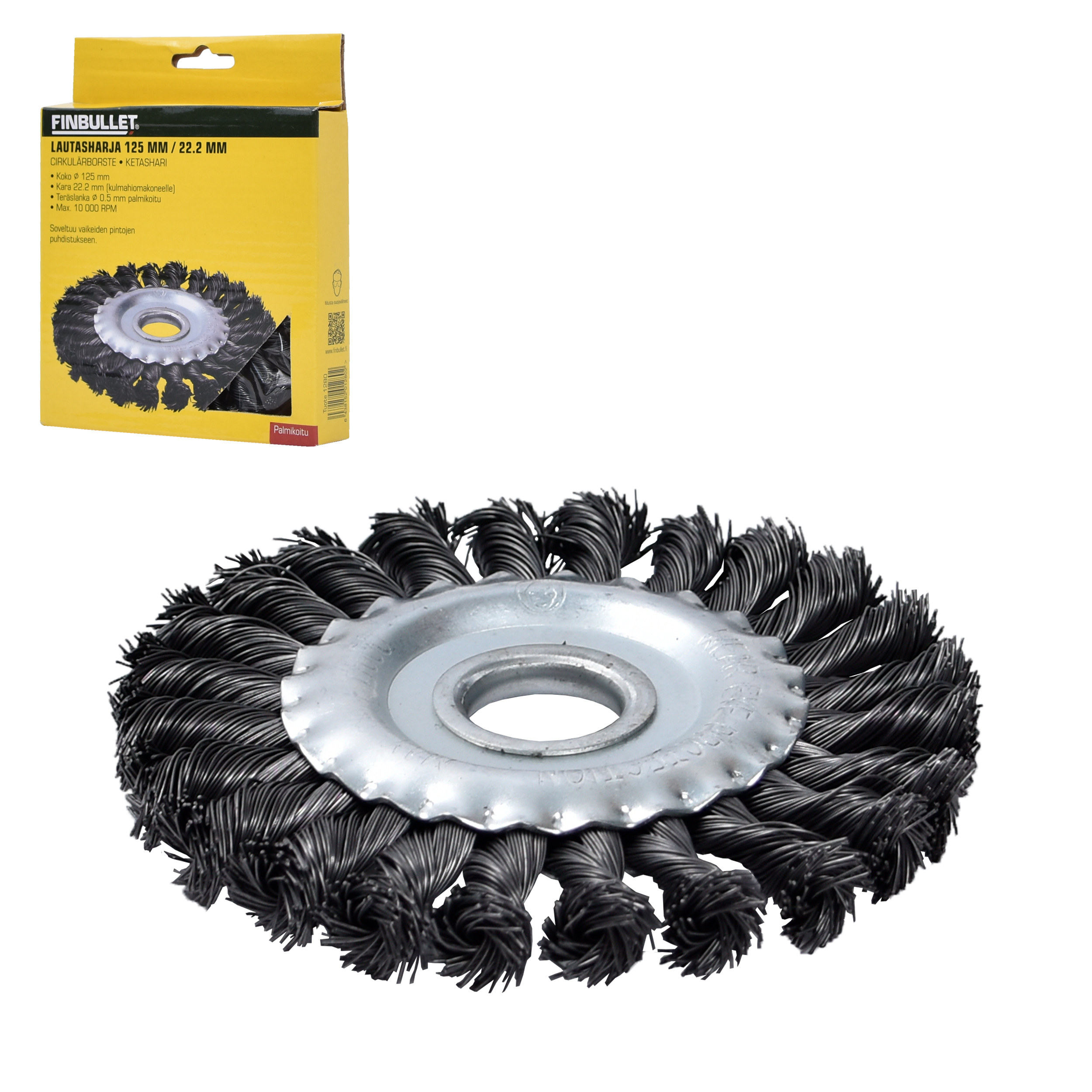 Cirkulärborste 125 mm spindel 22,2 mm