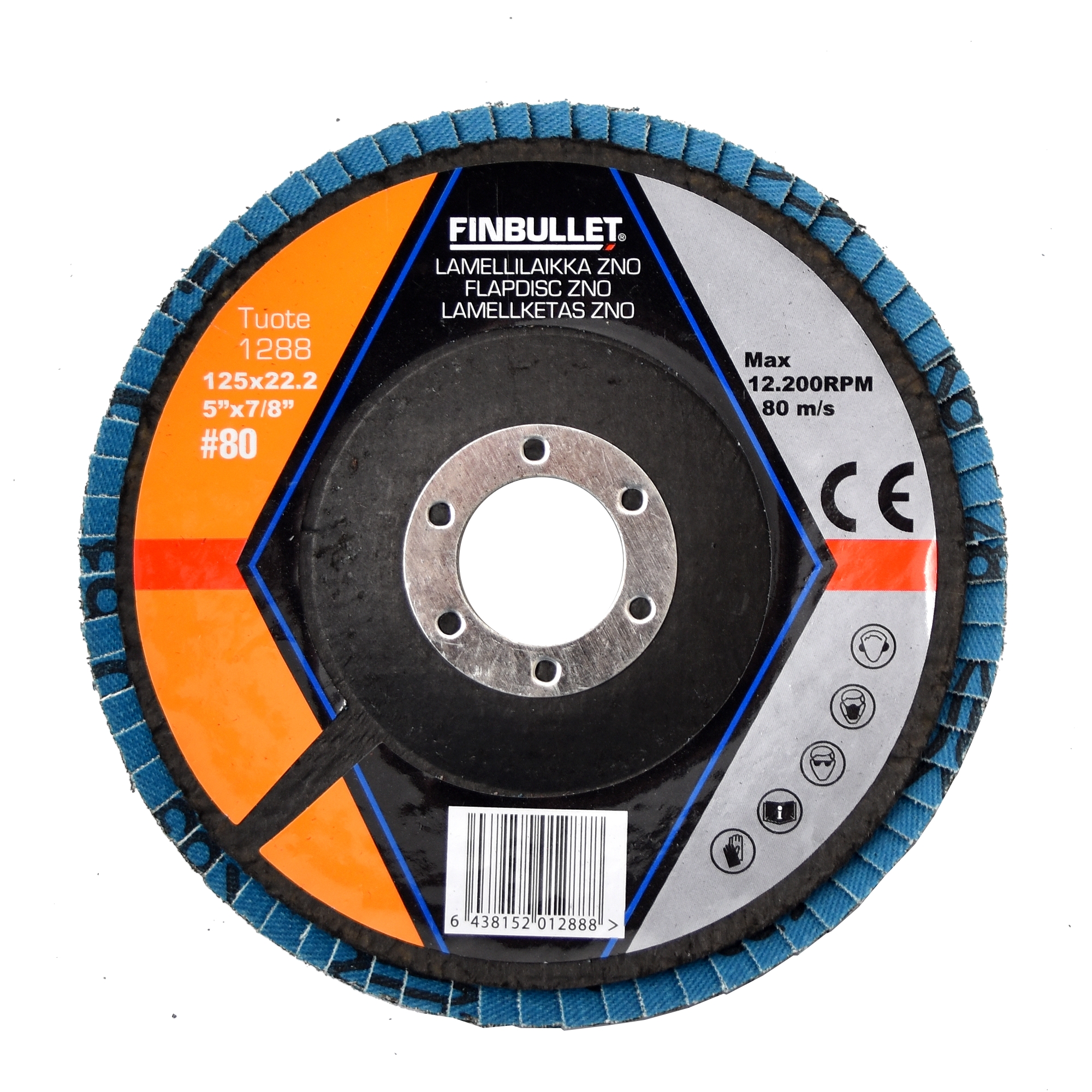 Lamellslipskiva 10 st. 125 mm # 80