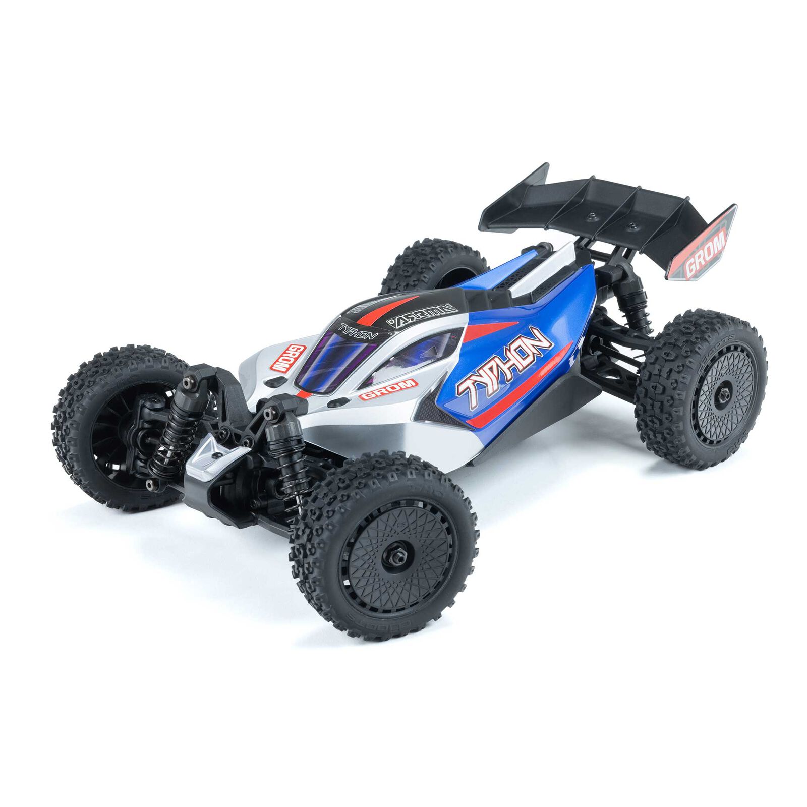 Arrma TYPHON GROM MEGA 380 Brushed 4X4 Small Scale Buggy RTR med Batter1 & Laddare, Röd/Vit
