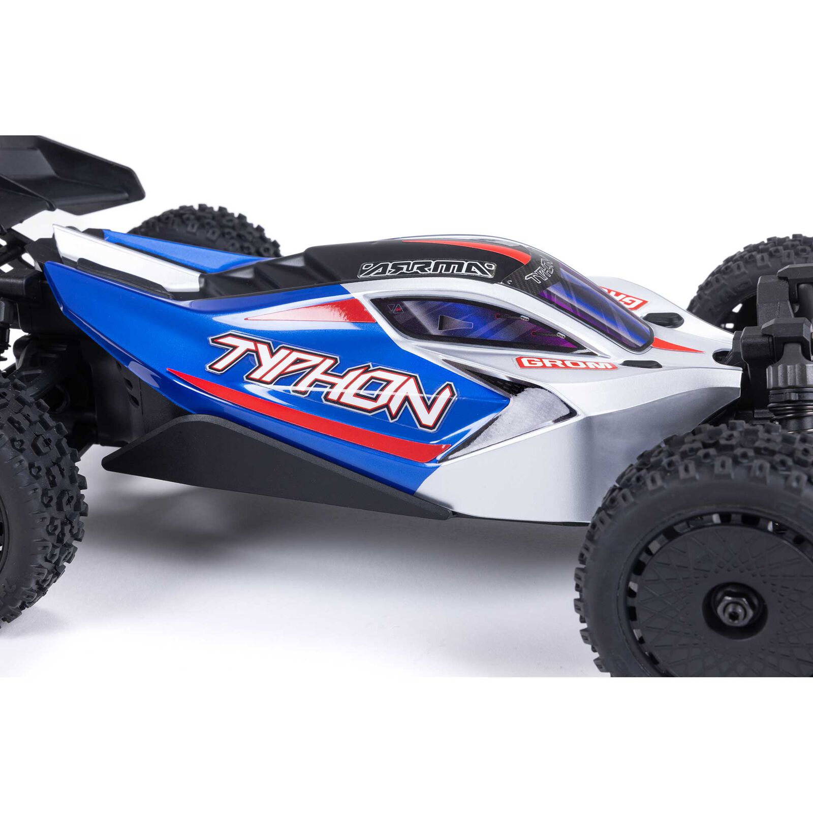 Arrma TYPHON GROM MEGA 380 Brushed 4X4 Small Scale Buggy RTR med Batter1 & Laddare, Röd/Vit - 29