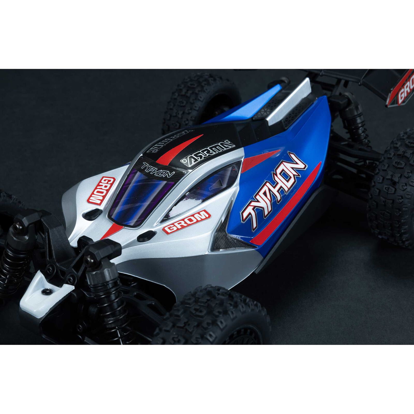 Arrma TYPHON GROM MEGA 380 Brushed 4X4 Small Scale Buggy RTR med Batter1 & Laddare, Röd/Vit - 30