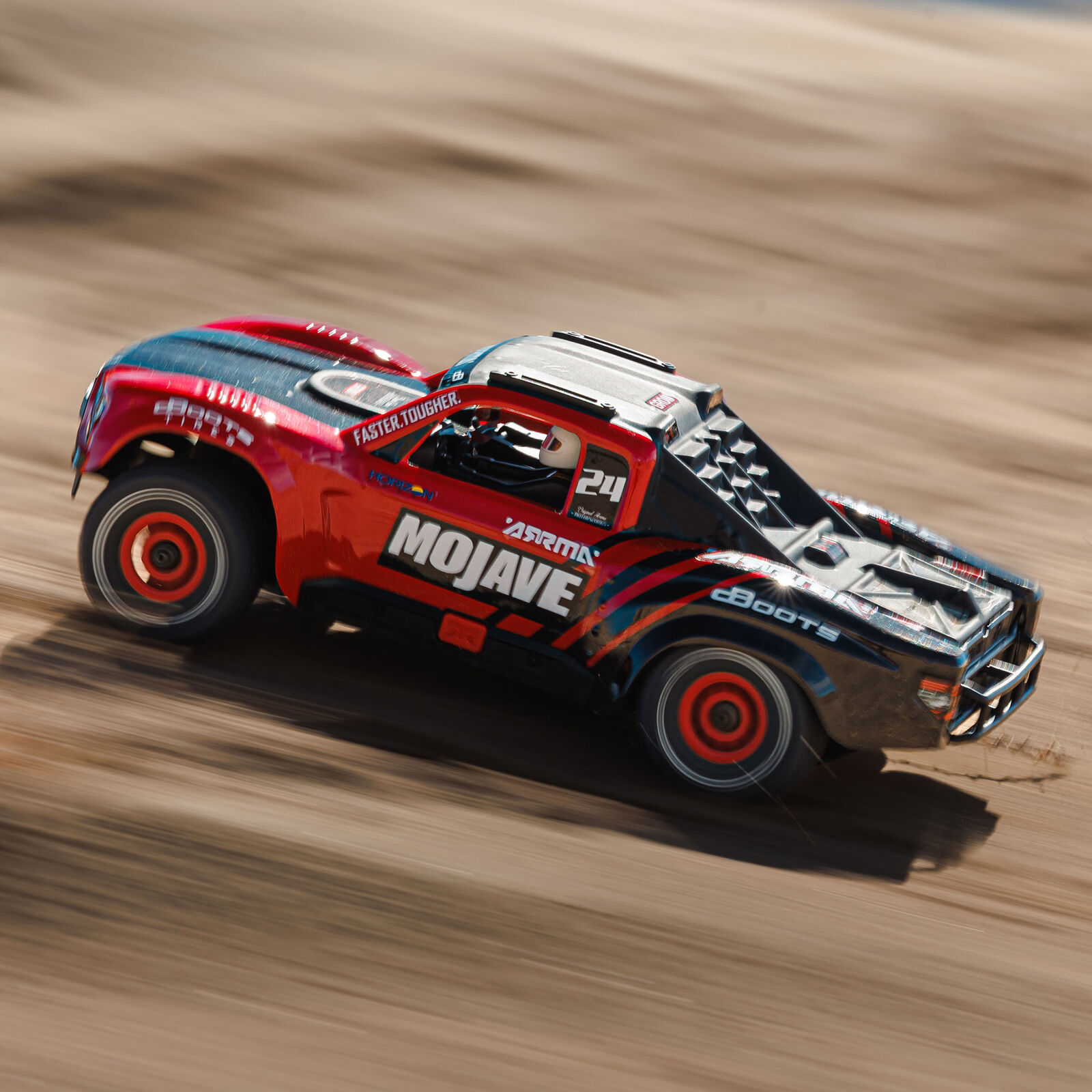 Arrma MOJAVE GROM MEGA 380 Brushed 4X4 Small Scale Desert Truck RTR med Batteri & Laddare, Blå/Vit - 6