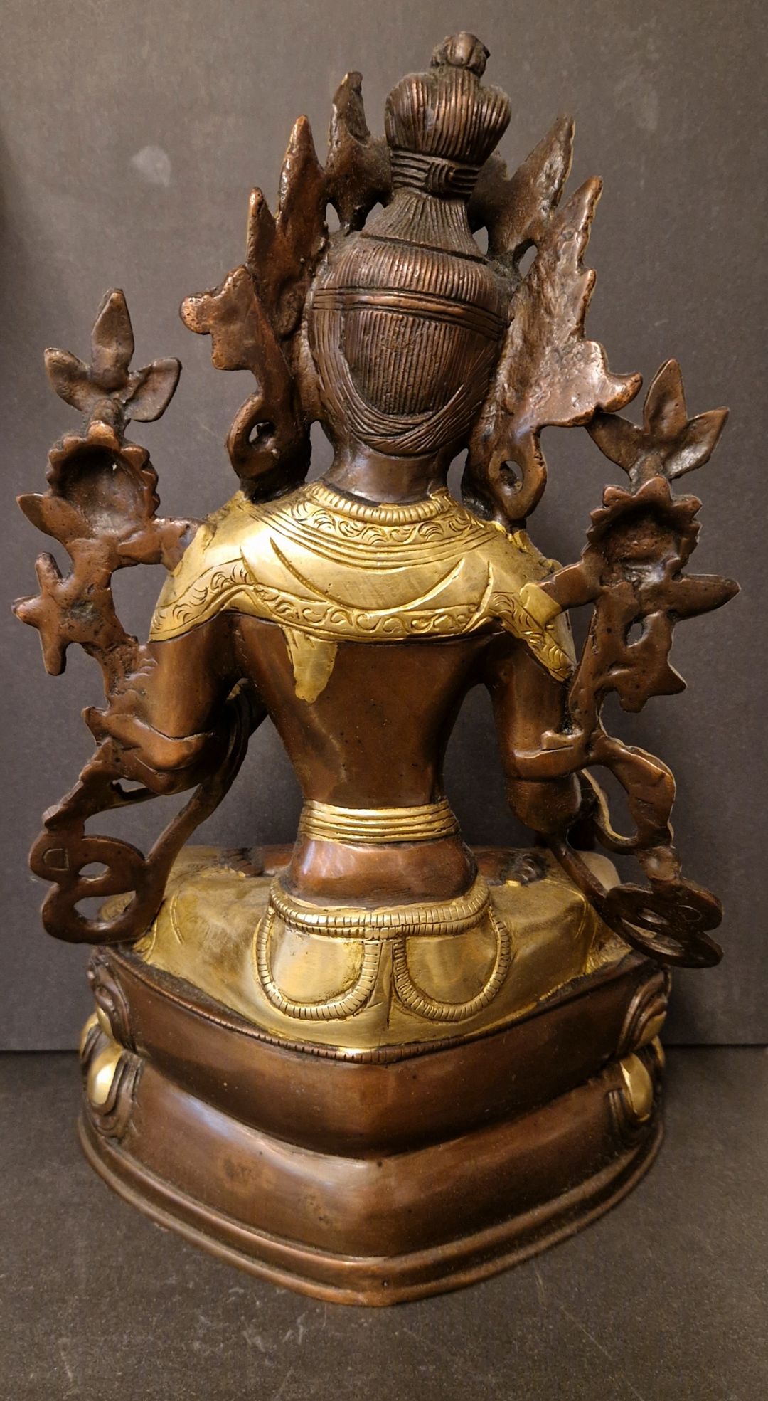 Grön Tara i Tvåfärgad Mässing - 33cm - 3