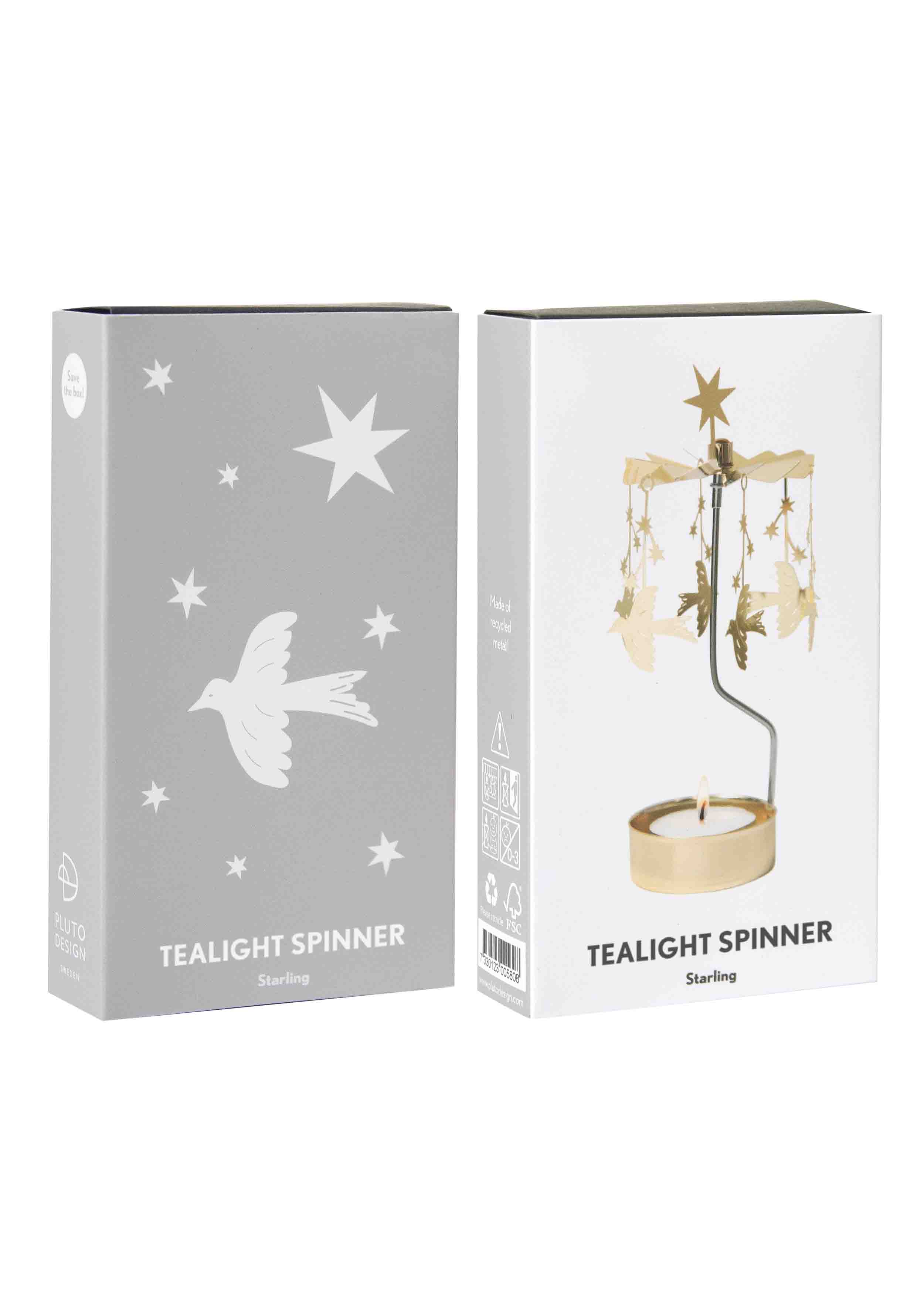 TEALIGHT SPINNER STARLING