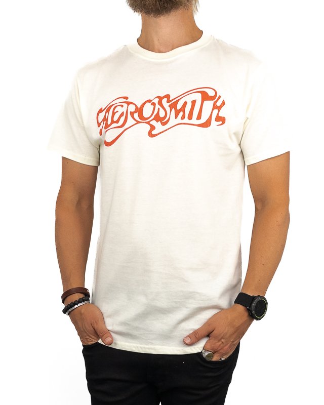 Band Tee Aerosmith T Shirt Classic Logo Natural JHStore