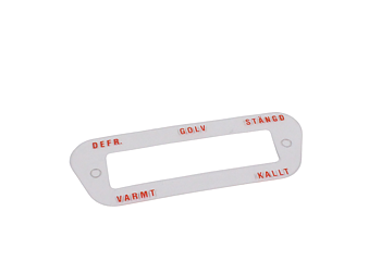 Decal, heater control PV/Duett