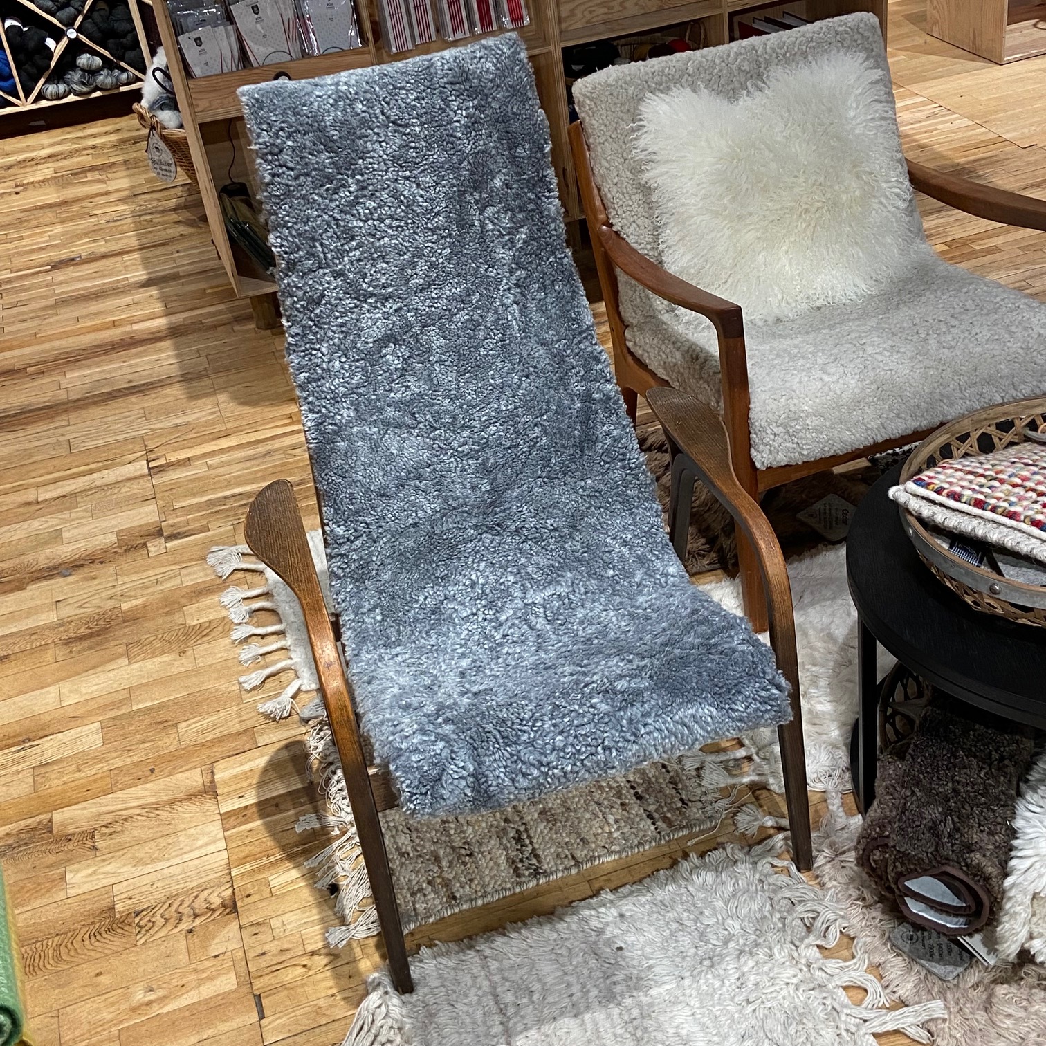 Fårskinns överdrag  till Laminofåtölj i klassiskt grått