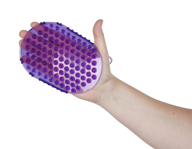 Kerbl Magnetisk Massageborste och Gummiskrapa - Lila 
