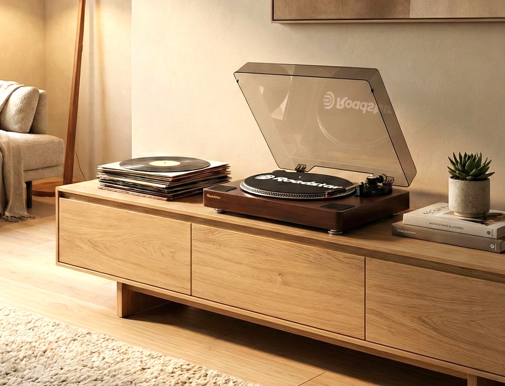Roadstar Vinylspelare i trä - 3