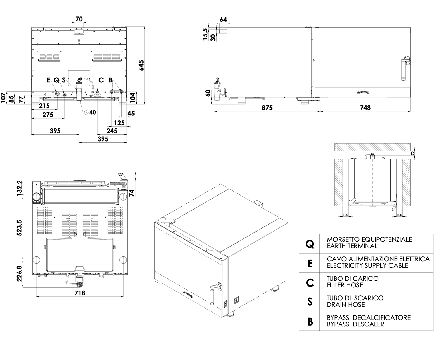 SMEG SPO5L2SDL,  Kombinationsugn - 5 plåt GN1/1 - 4