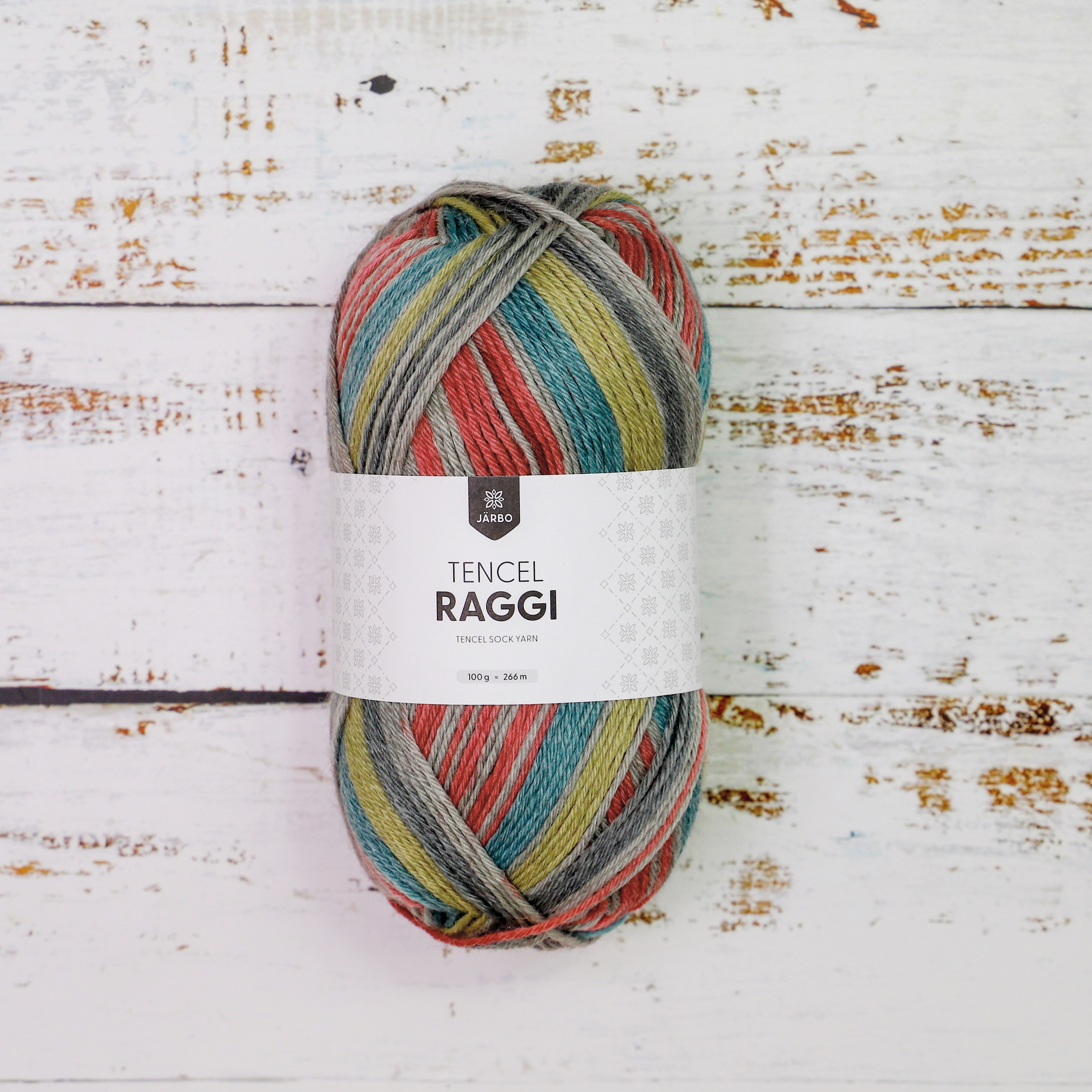Järbo Tencel raggi 100g 25010 Stickor nr 3mm Stickfasthet 25 m/10 cm
