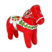 Dalahäst Plysch 18cm röd