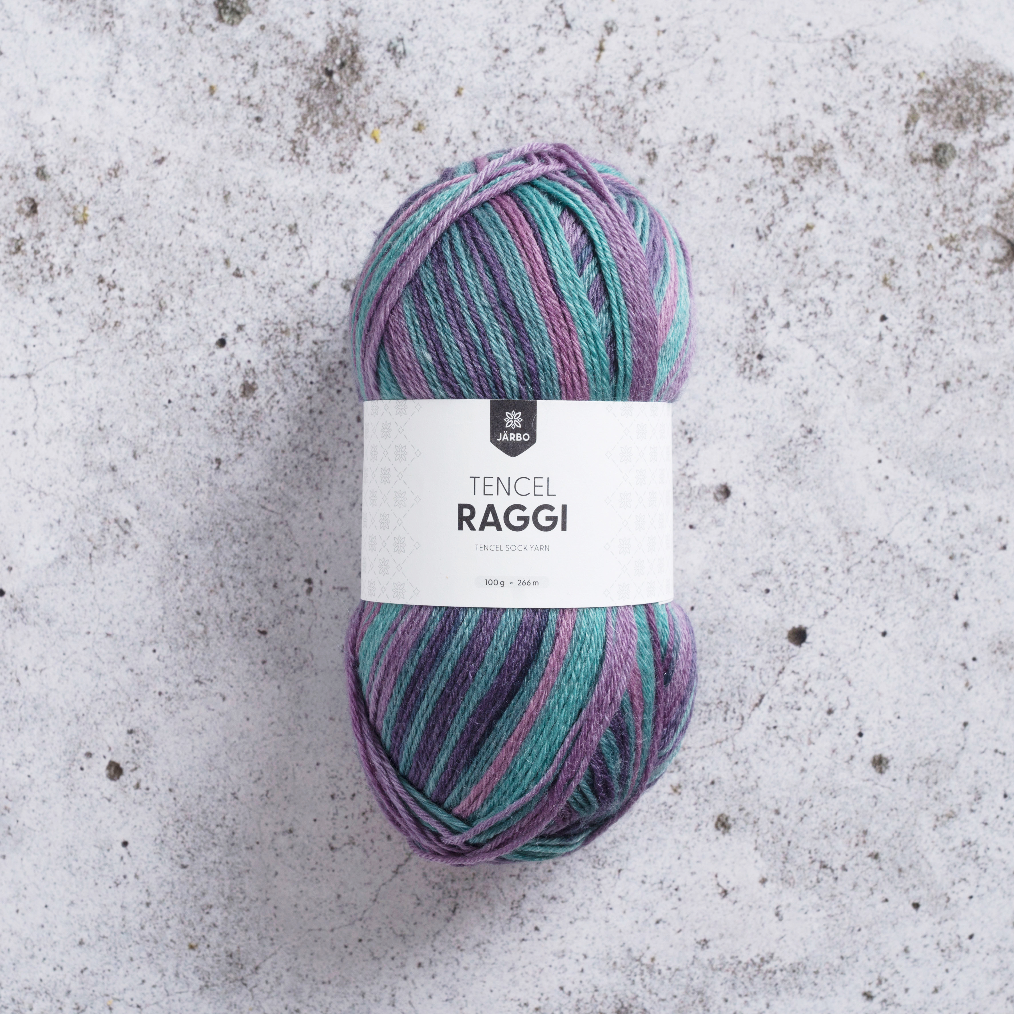 Järbo Tencel raggi 100g 25011 Stickor nr 3mm Stickfasthet 25 m/10 cm
