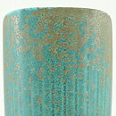 Gunnar Nylund (ARH 1950s) Green Quadratic Vase with Linear Relief 16 cm (2)