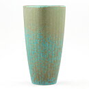 Gunnar Nylund (ARH 1950s) Green Quadratic Vase with Linear Relief 16 cm (2)