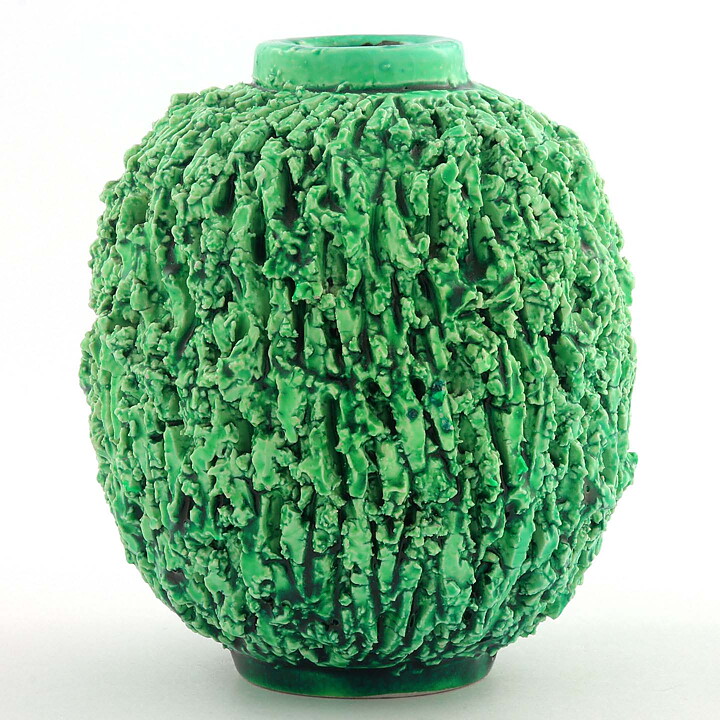 Gunnar Nylund (1936) Green Hedgehog Vase 12 cm (2)