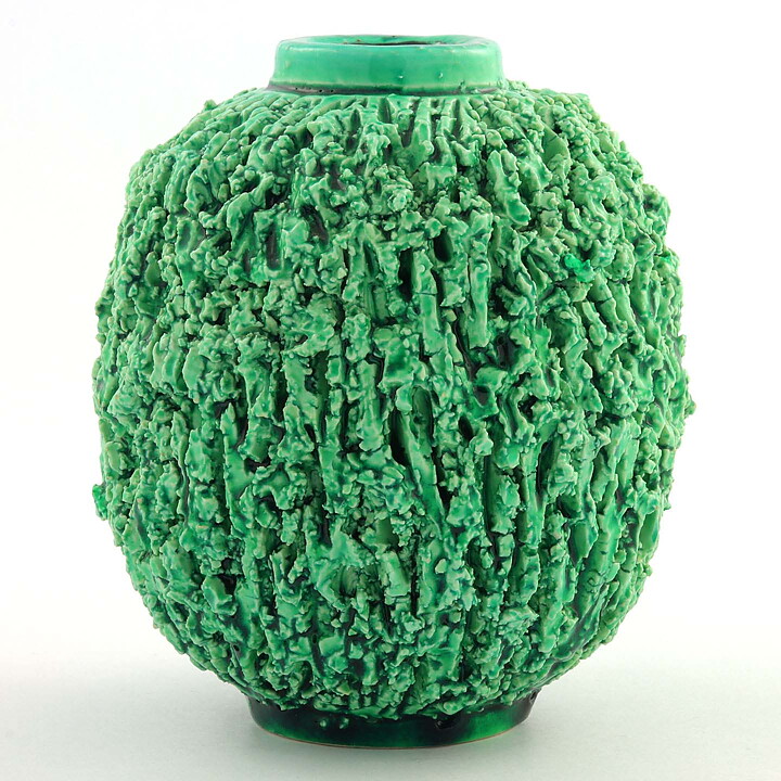 Gunnar Nylund (1936) Green Hedgehog Vase 12 cm (2)