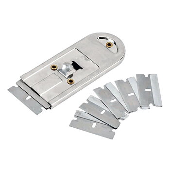 Glasskrapa av metall inkl 6 blad