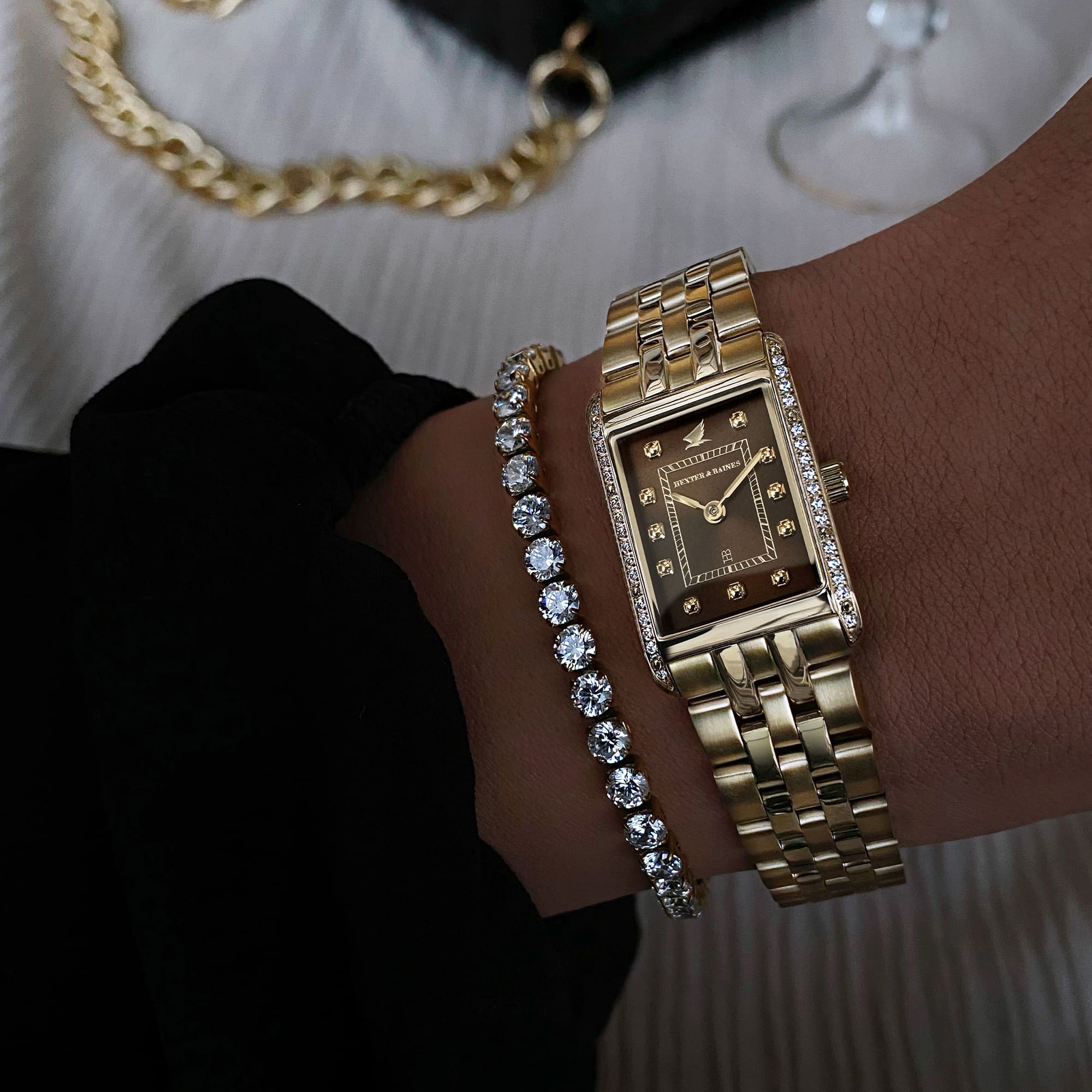 H&B Gala Pavé, Gold & Brown - 14