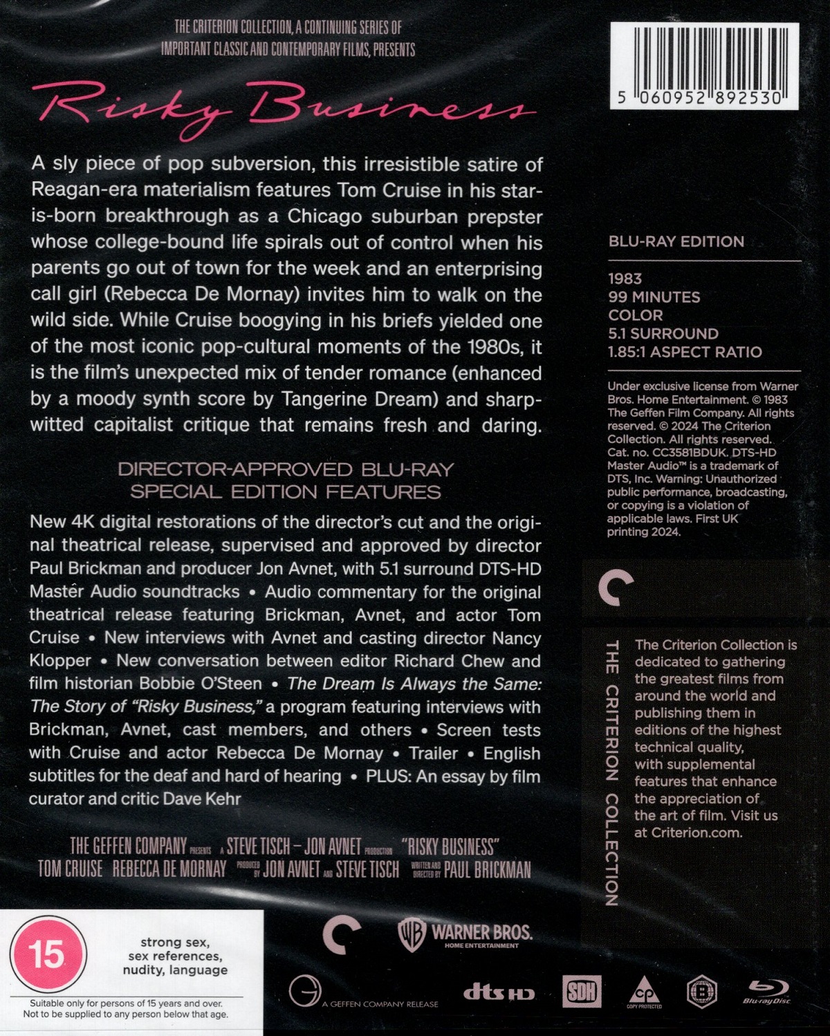 Risky Business (Criterion Collection) (ej svensk text) (Blu-ray) - 2