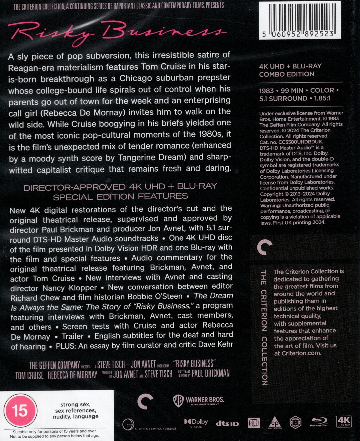 Risky Business (Criterion Collection) (ej svensk text) (4K Ultra HD + Blu-ray) - 2