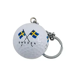 Nyckelring Golfboll Svenska flaggor Sweden