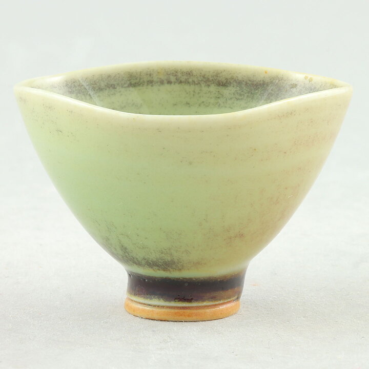 ベルント・フリーベリ  一点もの  青緑/赤茶色のボウル  三角形  4,5cm  1960年代