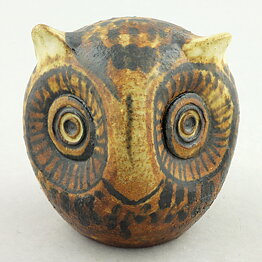 ジョセフサイモン  ブラウン/イエローのフクロウ  9cm  1970年代