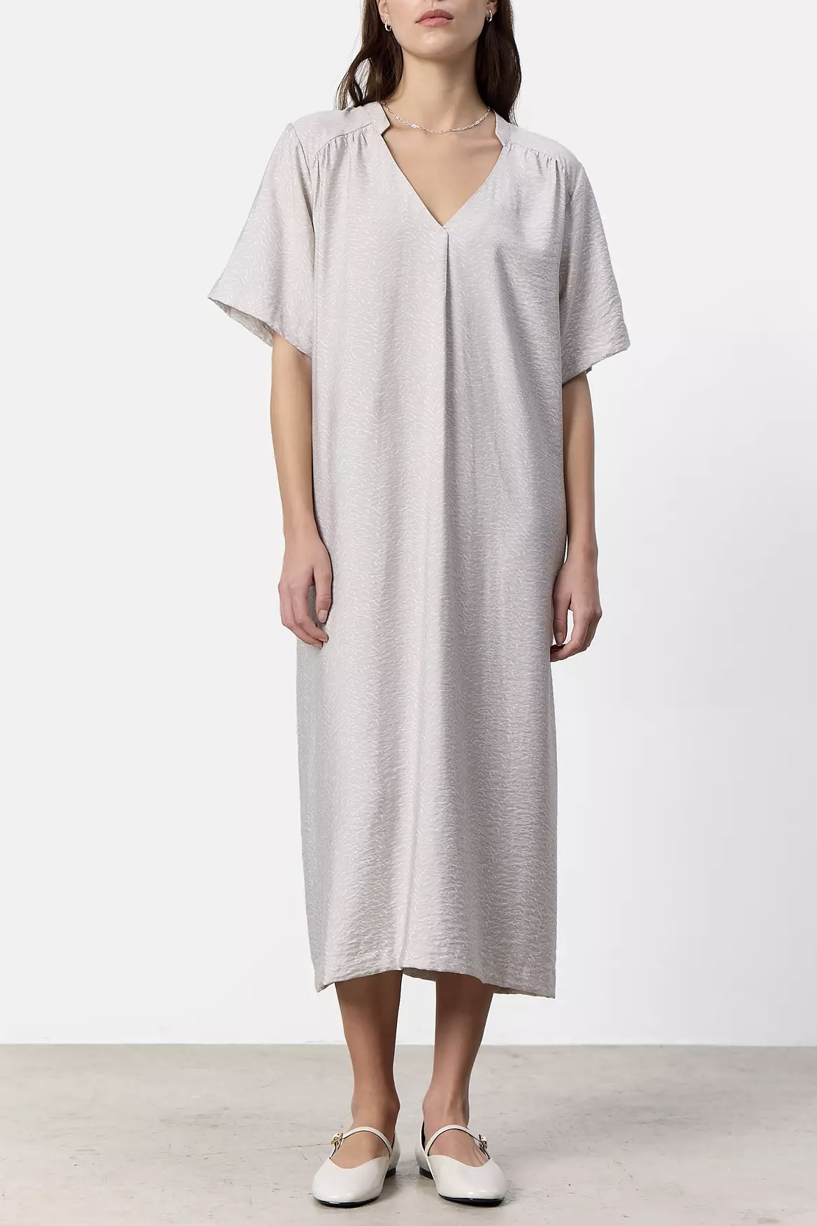 Leveté Room - Hannia 2 Dress Silver Cloud Combi