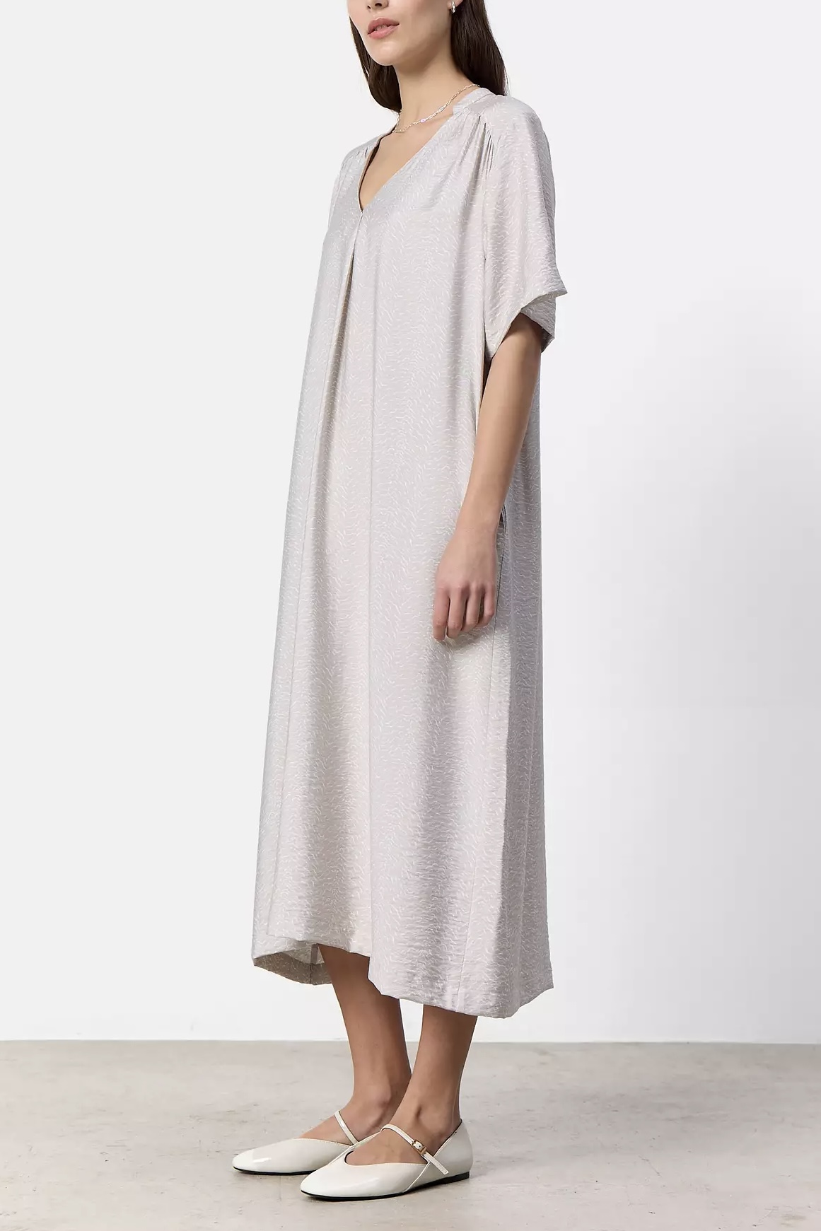 Leveté Room - Hannia 2 Dress Silver Cloud Combi - 2
