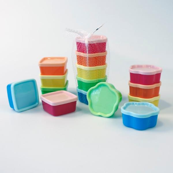 Plastburk 5-pack kvadrat & blomma