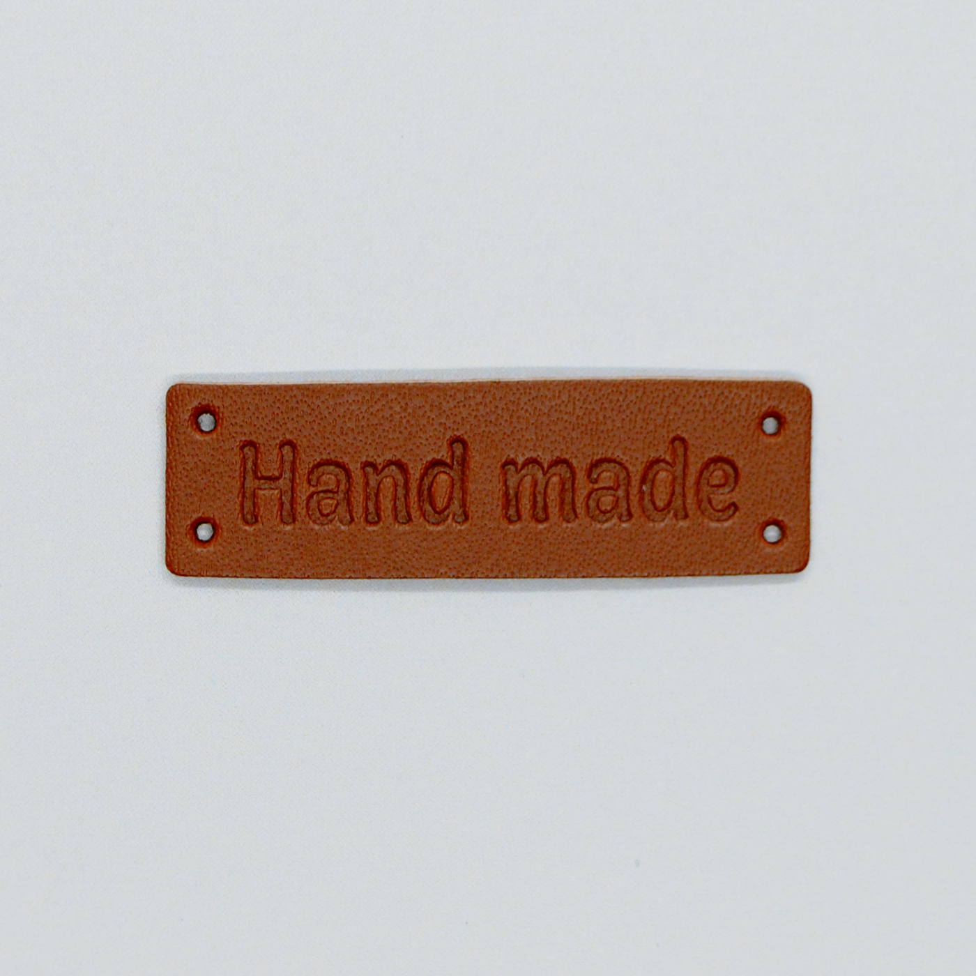Märke/Applikation - Skylt "Handmade" Ljusbrun