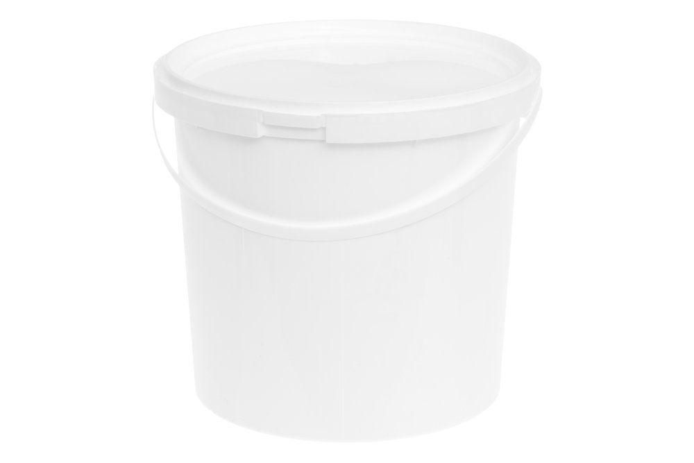 Plasthink med lock, vit 5 L