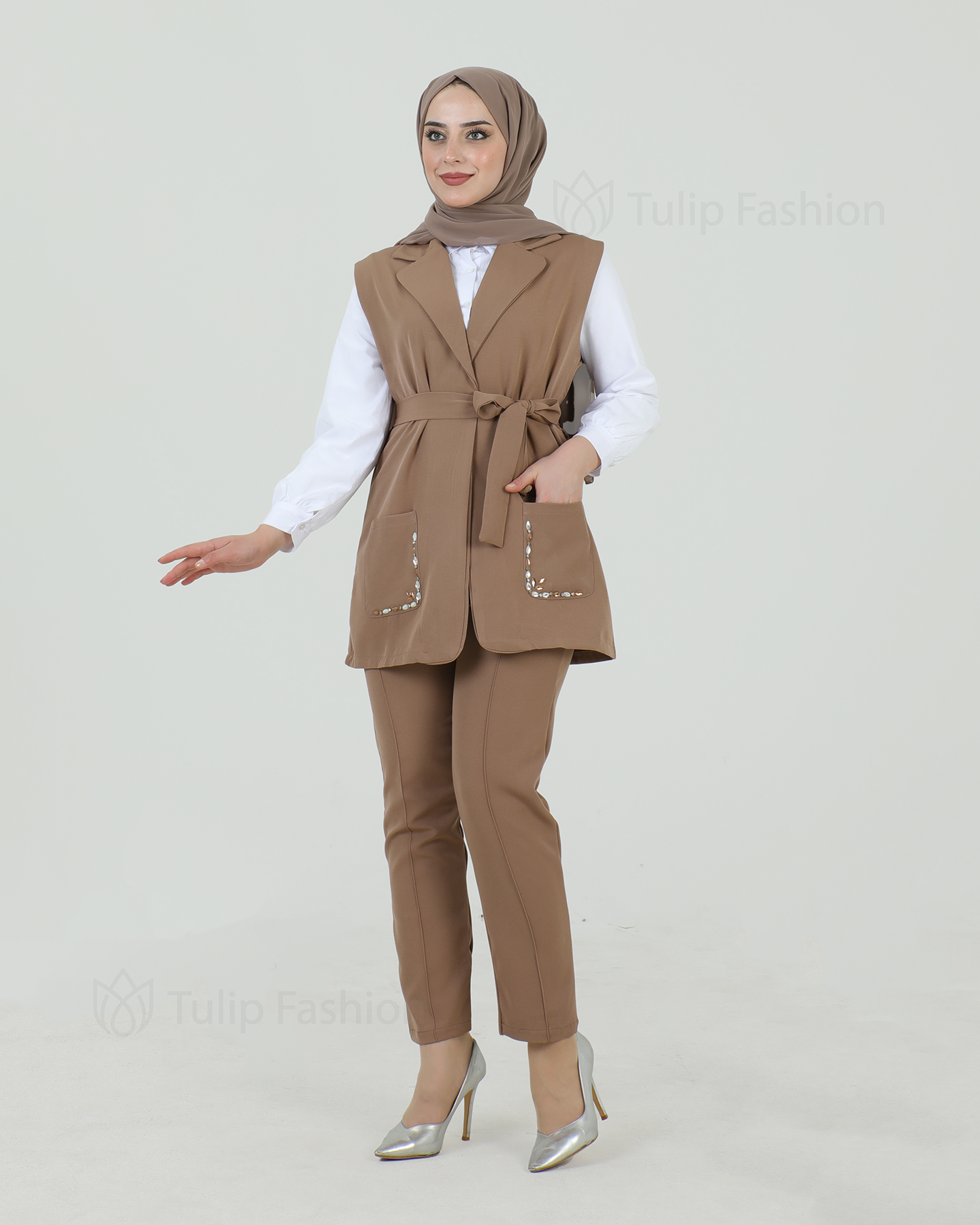 Vest set 3-piece - Beige - 6