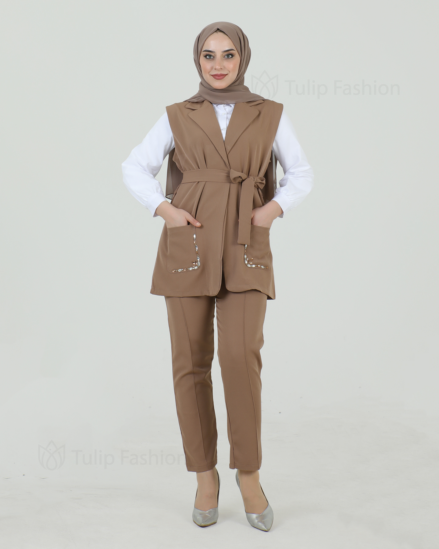 Vest set 3-piece - Beige