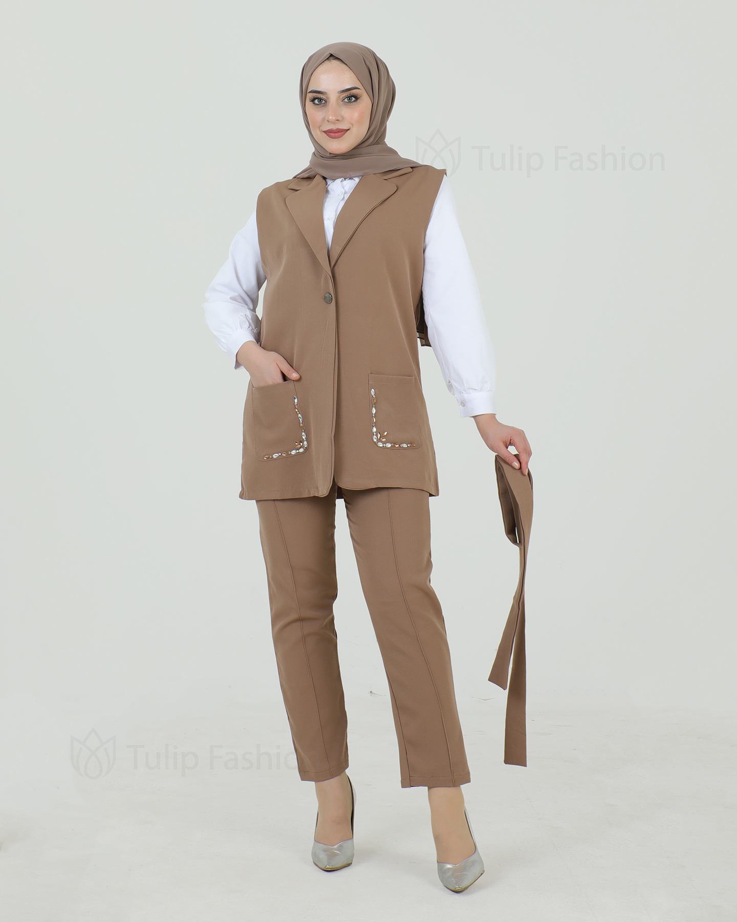 Vest set 3-piece - Beige - 5