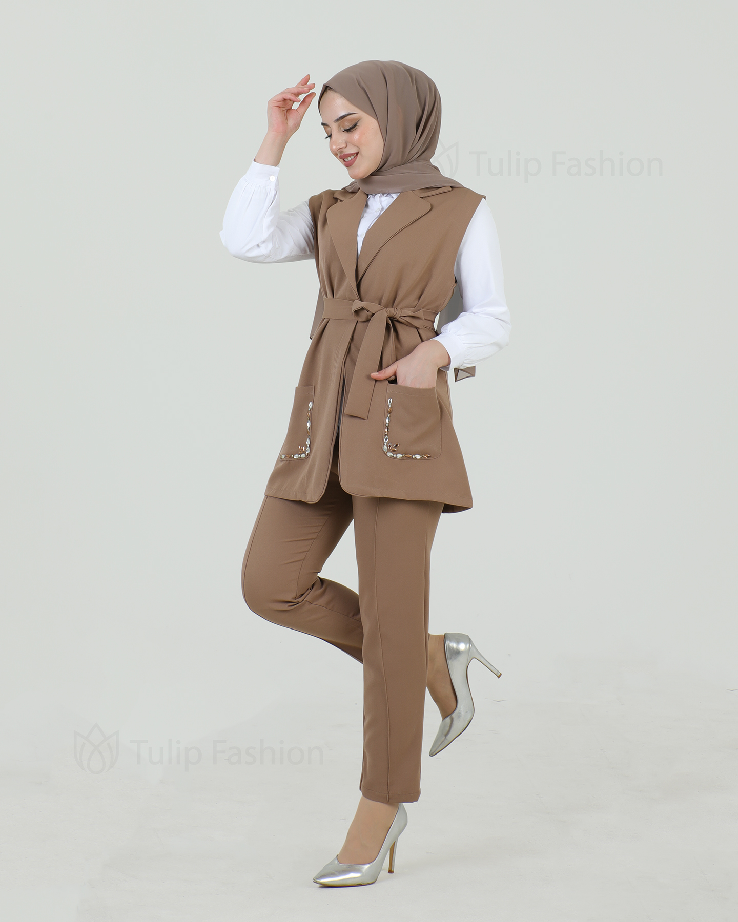 Vest set 3-piece - Beige - 2