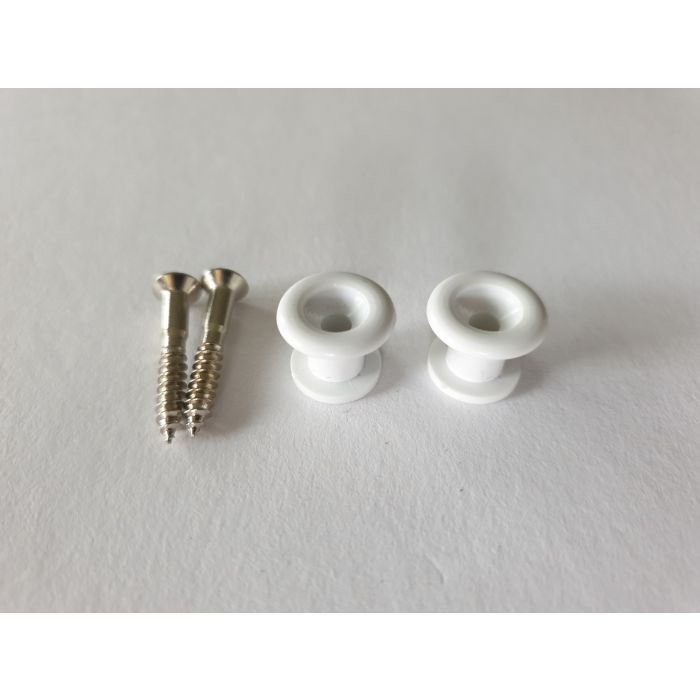 Strap Button Plast, Vhite, 14 mm