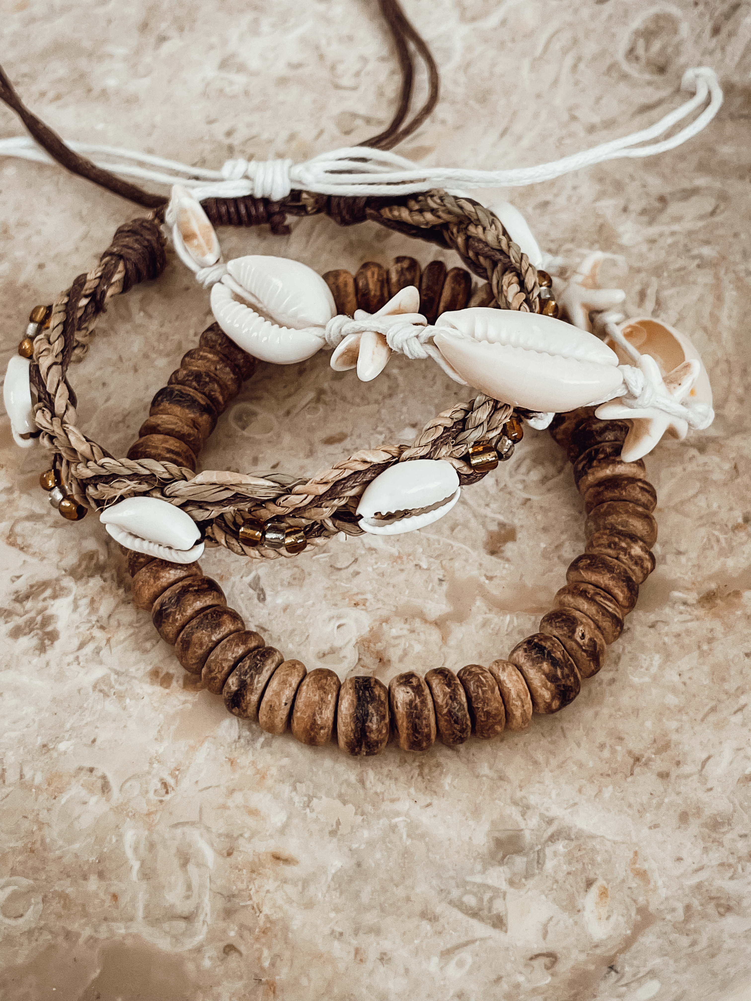 Armband Mix Snäcka Beige