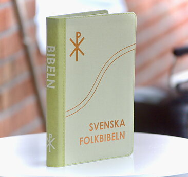 Svenska Folkbibeln 2015 Slimline, grön linnestruktur