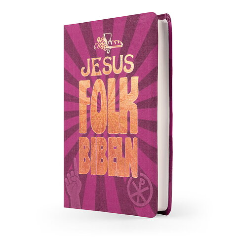 Svenska Folkbibeln 2015 Slimline, lila linnestruktur