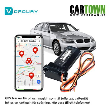 GPS Spårare 4G för bil och Maskin, med inbyggt batteri