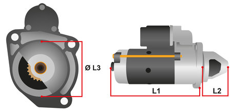 Startmotor M127 Leyland 12V 2,8KW - 4