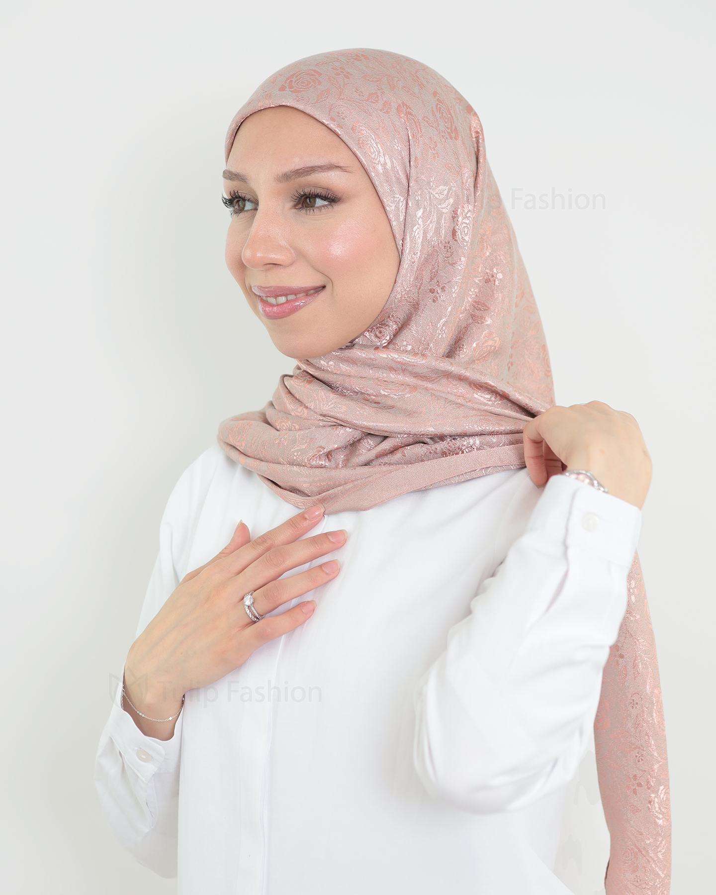 Hijab - Square Viskon 120 cm - Light Pink - 2