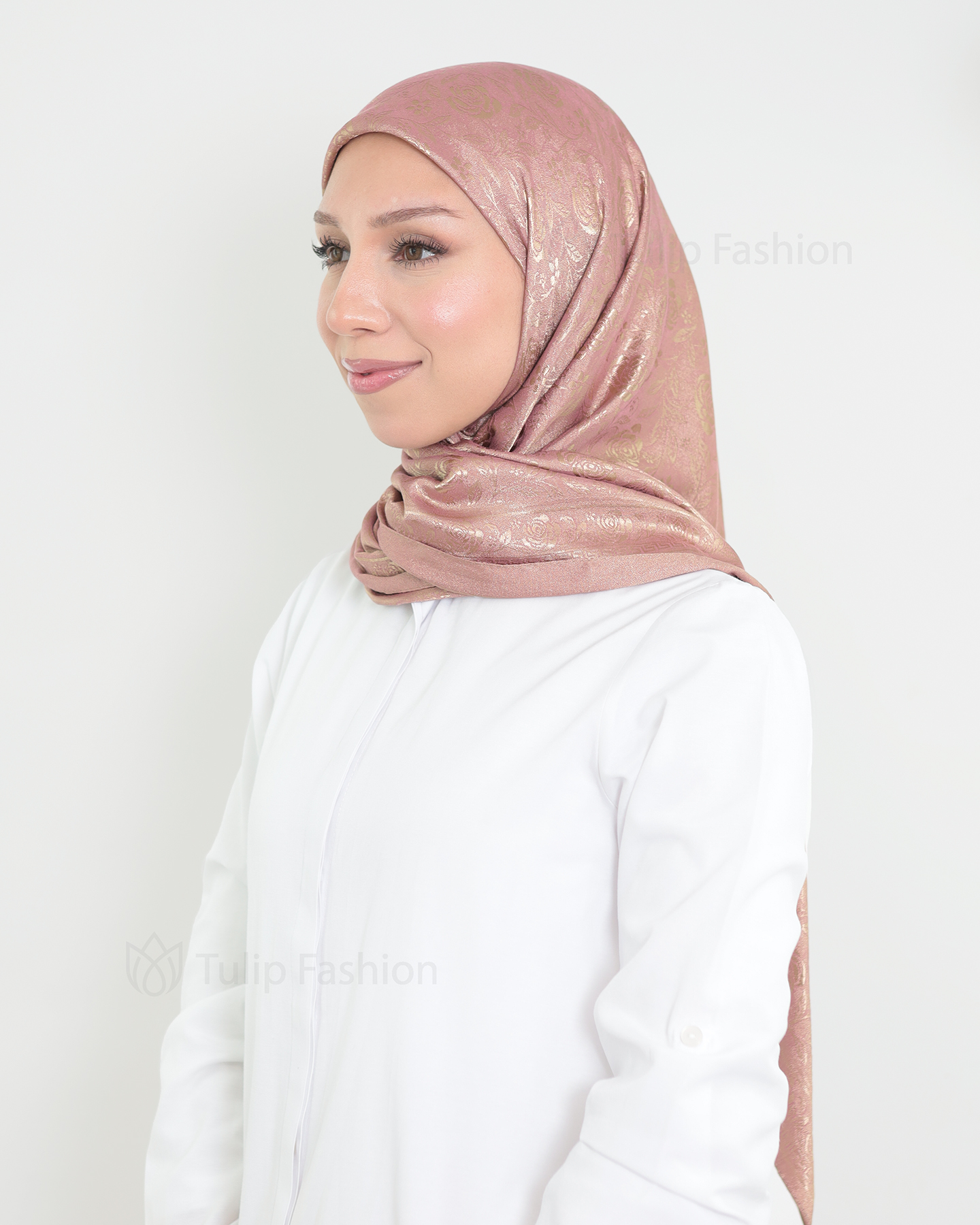 Hijab - Square Viskon 120 cm - Pink - 2