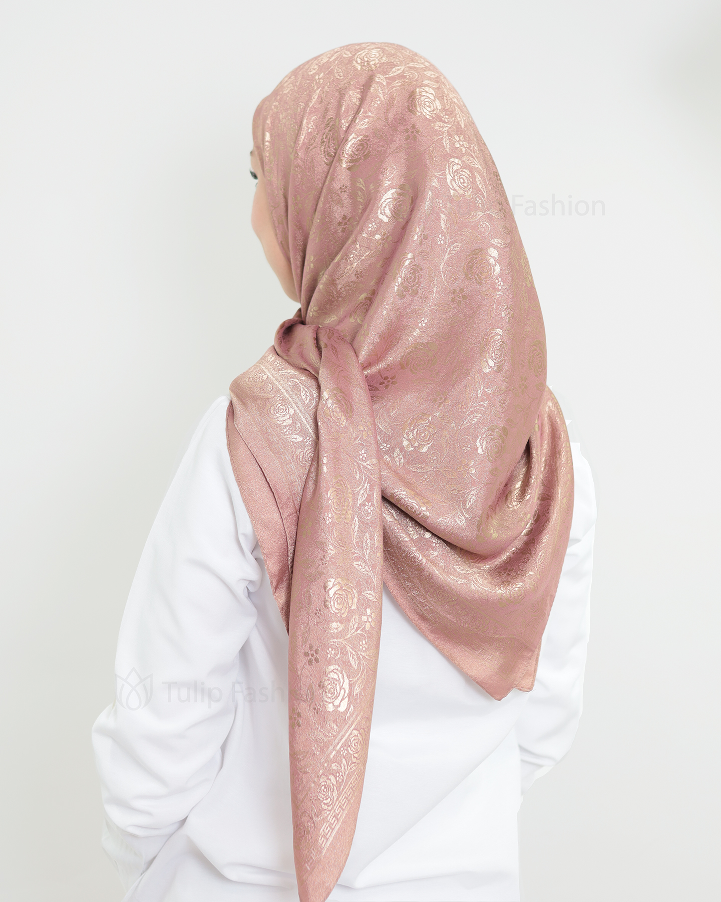 Hijab - Square Viskon 120 cm - Pink - 3